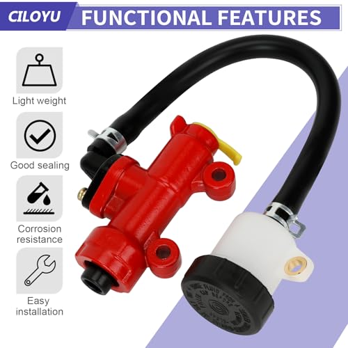 Go Kart Brake Master Cylinder Kit Replacement for Coleman KT196 - color: red