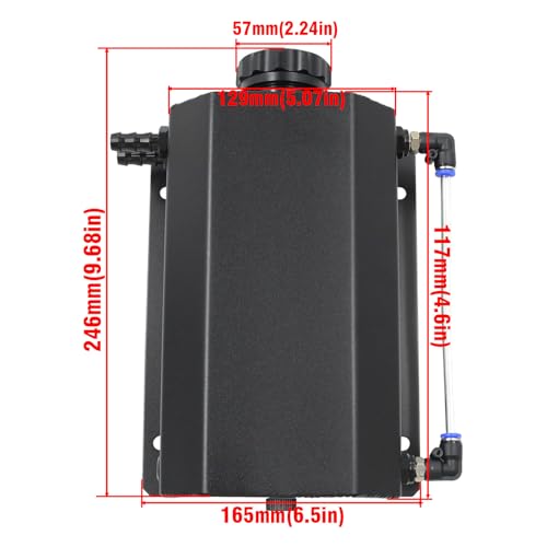 Aluminum 2L Fluid Catch Can Coolant Overflow Reservoir Tank