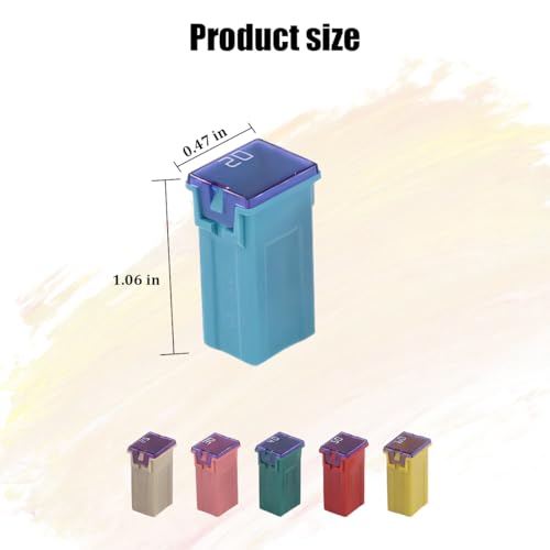 Zpana 30PCS Car Micro Cartridge Fuses, 20A 25A 30A 40A 50A 60A Tall Box Shaped Square Vehicle Female Fuses Assortment Kit, Automotive Replacement Accessories, Universal for SUV RV Truck - color: Tall