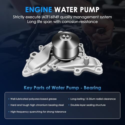 ECCPP Engine Timing Belt Kit with Water Pump Compatible for Chrysler