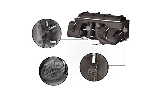 OHMOTOR ATV Cargo Bag Rear Rack Gear Bag Made of 600D Waterproof Fabric - color: Black