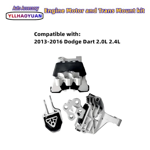 Yllhaoyuan Complete Set of 3 Motor Mounts for 2013-2016 Dart 2.0L 2.4L - size: 2013-2016 Dodge Dart 2.0L 2.4L