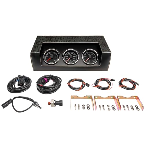 GlowShift Racing 3-Gauge Set w/Triple Under Dash Gauge Pod, 2-5/8" 65mm