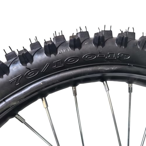 Beeking 70/100-19 Front Wheel Rim Tire Assembly for Dirt Bike 15mm axle front Wheel Rim Tire Fits 90cc-150cc dirt bike TTR SSR CRF Apollo Includes 220mm brake disc.