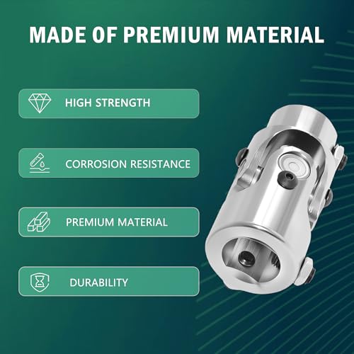 1" DD × 3/4" DD Universal U Joint U-Joint - color: Chorme, size: 1" DD x 3/4" DD