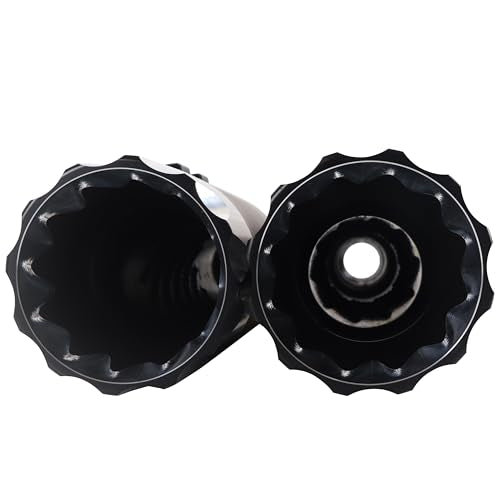 SHARKROAD 5.0" Mufflers for Harley Davidson Touring, Black - style: HDMF-501709BB, Black body+Black Tip