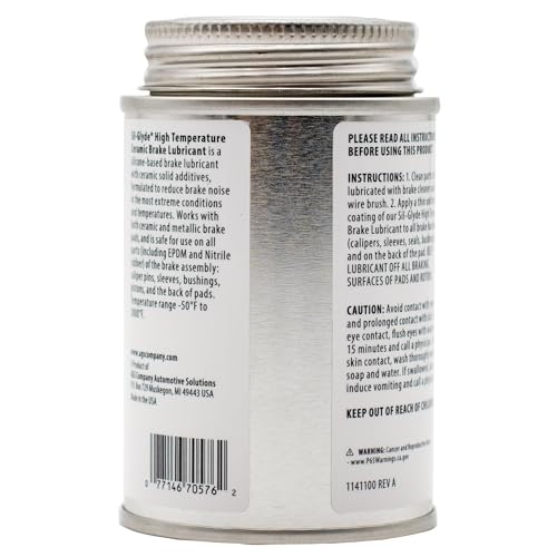 AGS Automotive Solutions Brush Top Can Ceramic-Glyde Silicone Brake Lubricant, 4oz, Compatible with Ceramic and Metallic Brake Pads, Noise Reduction Technology (Pack of 2) - size: 4oz (Pack of 2)