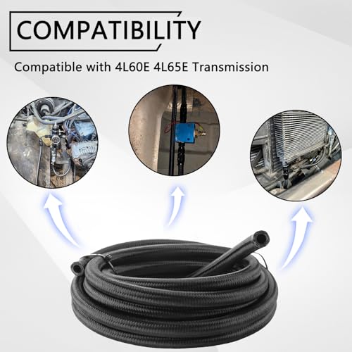 6AN Automatic Transmission Cooler Line Kit, Compatible with 4L60E 4L65E - style: Style 1