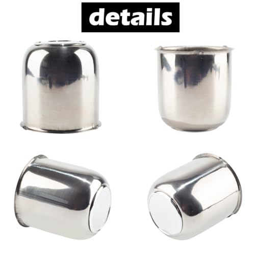 4Pcs 3.27" OD 3.41" H Trailer Wheel Center Caps with Removable Top - color: Mirror Polished, size: 3.27" OD 3.41" H