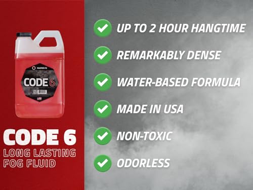 Master FX Code 6 High-Density Long-Lasting Water-Based Fog Fluid, ½ Gallon - size: 1/2 Gallon