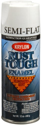 Krylon K09201007 'Rust Tough' Semi-Flat White Rust Preventive Enamel - 12 oz. Aerosol - color: Semi-Flat White, size: 12 Ounce (Pack of 1)