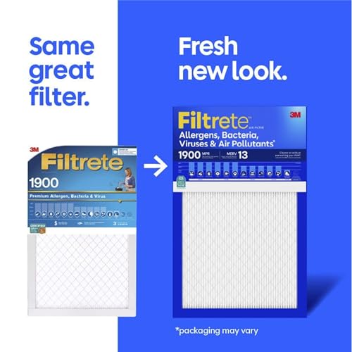 Filtrete 14x20x1 Air Filter,MERV 13 MPR 1900,Allergens,Bacteria,Viruses&Air Pollutants,3-Month AC/Furnace Filters,Cleaner_Air Reliable Airflow,2 HVAC Filters(Act Size 13.62x19.62x0.78 in),(Pack of 6) - size: 14x20x1 (Pack of 6)