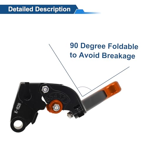 Short/Long Brake Clutch Levers for Kawasaki Ninja ZX6R 636 00-04 - color: Black Handle Orange End