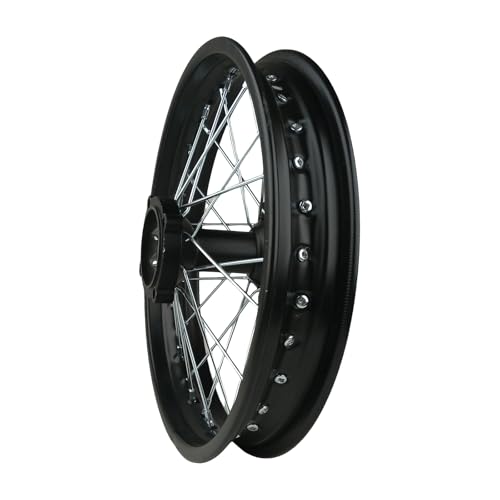 Steel Rear Rim Wheel Disk Brake Apollo SSR 50cc 125cc 150cc XR CRF DB17 Dirt Pit Bike Chines Made Dirt Bikes 12mm 15mm Axle Shaft (14 Inch 15mm Axle, Black) - color: Black, size: 14 inch wheel, 0.59 inch axle