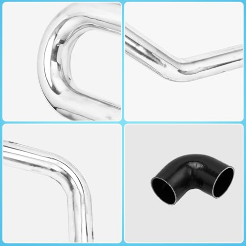 SUNROAD 8PCS 3" Aluminum Intercooler Tube, Universal Fit,Silver