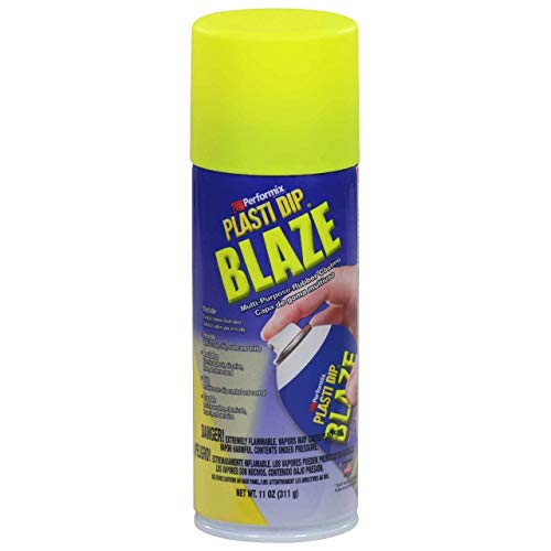 Plasti Dip Blaze Yellow 325ml(11온스) 스프레이 6팩, 네온 탈착식 고무 코팅, 자동차 트림, 도구, DIY 프로젝트 및 가시성이 높은 응용 분야를 위한 밝고 유연한 보호 마감