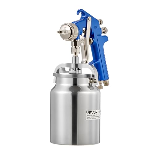 VEVOR Siphon Feed Spray Gun, High Atomization Air Paint Spray Gun, 1000cc Automotive Paint Sprayer with 1.8 mm Nozzle, Adjustable Flow Rate & Air Volume for Car, Furniture, Wall, House Painting - size: Siphon -1.8 mm