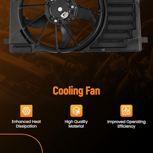maXpeedingrods Radiator Cooling Fan with Shroud Assembly for Ford Escape 2013-2016 Transit Connect 2014-2022, CV6Z8C607Q CV6Z8C607A FO3115195 - size: CV6Z8C607Q