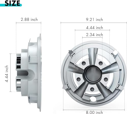 10L0L Golf Cart Hubcaps for Yamaha/Club Car/EZGO 8 Inch Set of 4-White - color: White