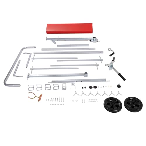 Auto Body Paint Stand 6 Racks, 360°Rotation w/Adjustable Bars, 2 - color: Red