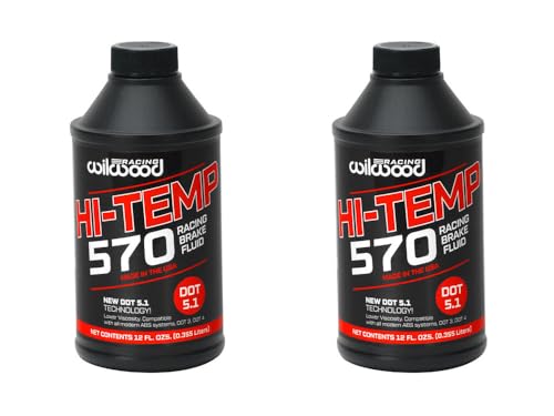 Wilwood 2-Pack of 290-0632 Hi-Temp 570-Degree High Performance Brake Fluid (2-12oz Bottles)