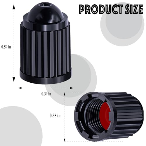 15PCS Plastic TPMS Tire Valve Stem Caps, with O Rubber Ring, Airtight Seal Heavy Duty Dustproof Tire Valve Stem Covers for Cars, SUV, Trucks, Bikes, Motorcycles, Bicycles(Black) - color: Black-1, size: 15 pcs
