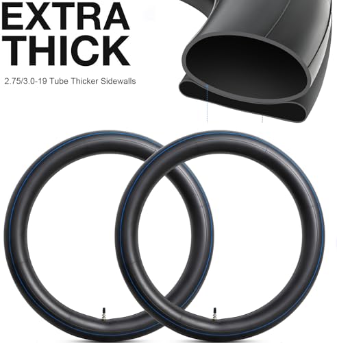 Heavy Duty 2.75/3.00-19 Inner Tube 80-19 100-19 Dirt Bike Tubes with TR4 Straight Valve Stem Replacement for CRF KLX TTR Motocross Pit Dirt Bike Motorcycle 2-Pack