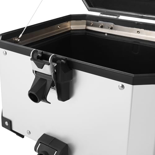 TCT-MOTORPARTS Aluminum Top Case 38L Rear Tail Luggage Box Fits for BMW R1200GS ADV F850 F900GS R1250GS Adventure - color: Chrome Tail Luggage Box (38L)