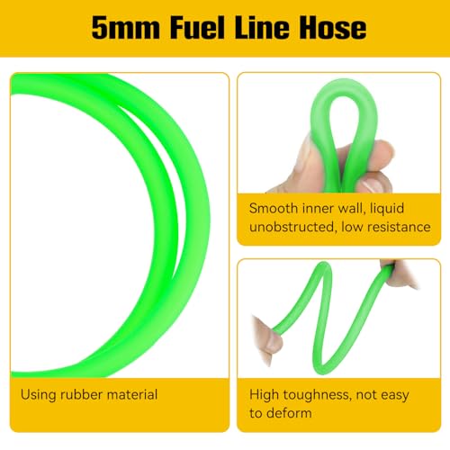 HIAORS 5mm Motorcycle Gas Fuel Filter Petrol Pipe Hose Line Clips for 50cc 90cc 110cc 150cc 250cc 110cc Peace Yamoto Quad Four Wheeler ATV Go Kart Moto Scooter Dirt Bike - color: Green