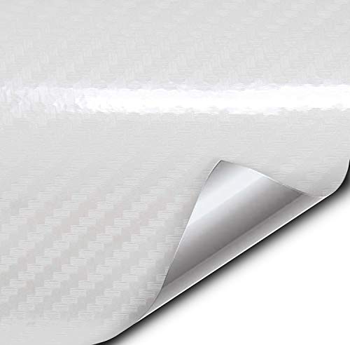 VVIVID Epoxy High Gloss Carbon Vinyl Automotive Wrap Film DIY Easy to Install No Mess (3ft x 5ft, White) - color: White, size: 3ft x 5ft
