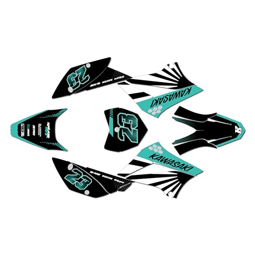 Graphics Kit for Kawasaki KLX110, KLX110R/RL (2010-2024) FH Series Teal 21 Mil - Dirt bike Custom Racing Graphics Decals Stickers Kit, no-plastics - color: Teal, size: 21 Mil