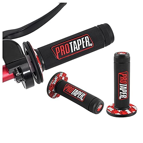 7/8" Motorcross Handle Grips Dirt Bike 22mm 24mm Truster Grips Motorcycle Ergonomic Bar End Non Slip Grip Gel Gep Scooter Cruiser Racing Mountain (Black