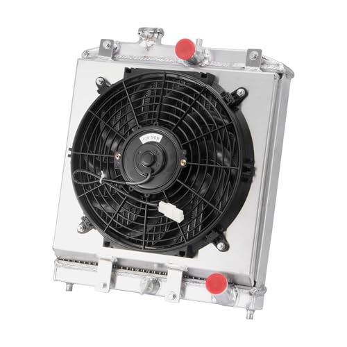 Aluminum Radiator,KiayUiey 3 Row Aluminum Radiator & Fan Shroud fit with 1992-2000 Honda Civic 1.5L 1.6L L4 Radiators for 1993-1997 Honda Civic del Sol /1988-91 CRX Fit for 94-01 Acura Integra
