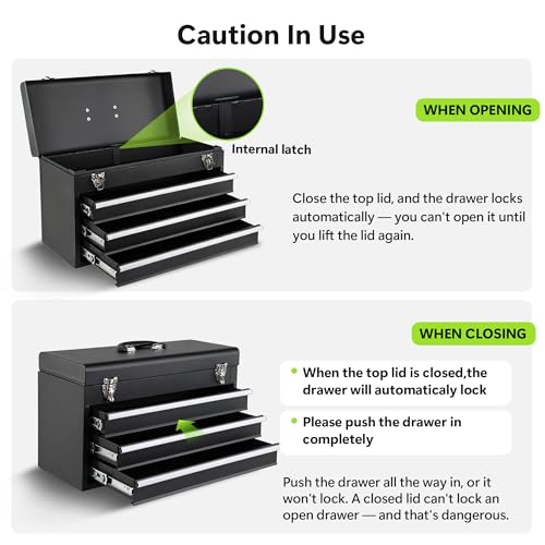 501PCS Portable Metal Tool Box with Tools 3 Drawers Mechanic Tool Set Kit