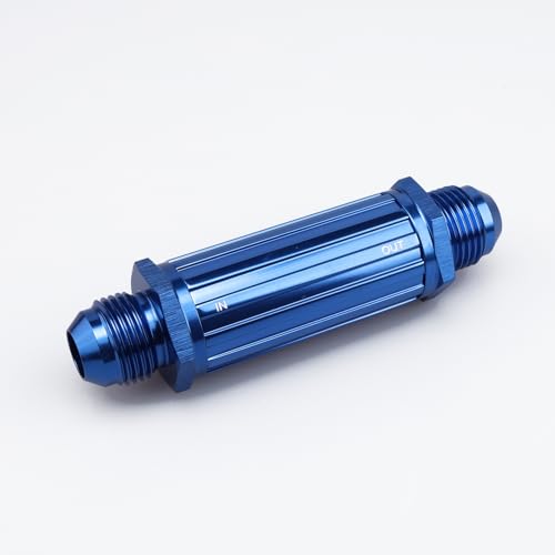AC PERFORMANCE -8 AN Male Inline Fuel Filter 30 Micron Aluminum Blue - color: Blue, size: 8AN, 30 Micron