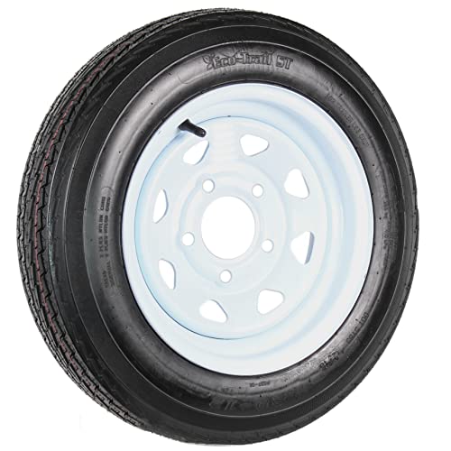 eCustomrim Trailer Tire Rim Assembly 4.80-12 480-12 12 Inch LRC 5 Lug White