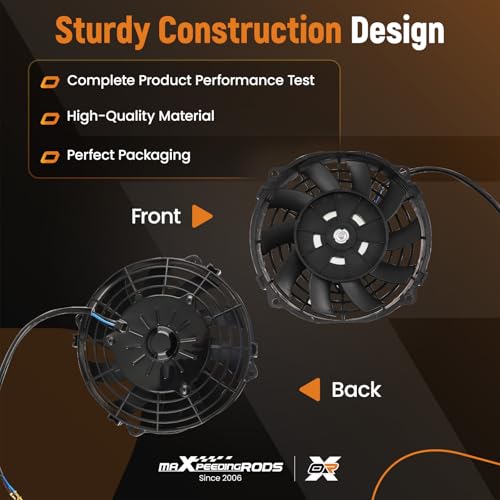 maXpeedingrods 7" inch Universal Electric Radiator Cooling Fan 12V 80W - size: 7 inch