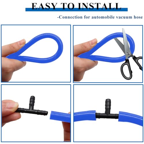 Tnisesm 6.6 FT Vacuum Hose Automotive 1/8" 5/32" 3/16" 1/4" 5/16" 3/8" ID 6 Values 130PSI High Performance Silicone Blue Vacuum Hose line Kit - color: Blue, size: 6PCS-6.6FT