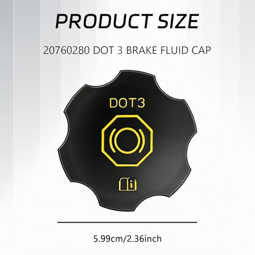 Dot 3 Brake Fluid Cap Replacement, 20760280 Brake Master Cylinder Reservoir Cap for Cadillac Escalade ESV Chevy Suburban Tahoe Silverado Volt GMC Yukon Sierra Acadia Canyon Buick Enclave Lucerne