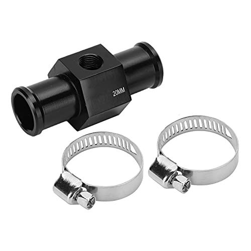 Fdit Motorcycle Water Temp Adapter, Universal Aluminum Coolant Hose Sensor Mount for Motorcycles CNC Anodized Secure Install with 2 Clamps 20mm 1 Pc - size: A (20mm)