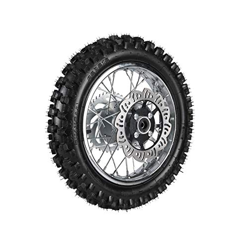TDPRO 60/100-14(2.50-14) Front & 80/100-12(3.00-12) Rear Wheel Tire Rim With 12mm Bearing & Sprocket and Brake Disc Rotor Assembly for Dirt Pit Bike