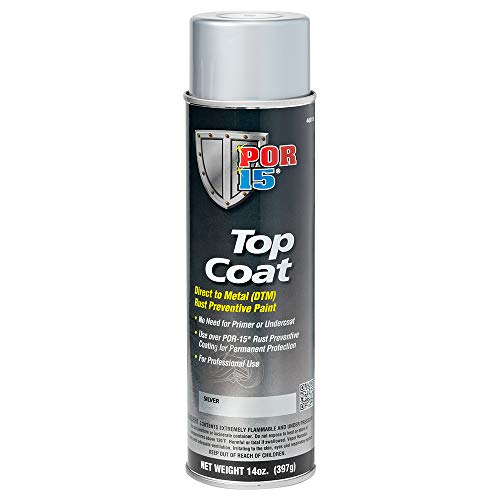 POR-15 Top Coat Spray Paint, Direct to Metal Paint, Long-term Sheen and Color Retention, 15 Fluid Ounces, Silver - color: Silver