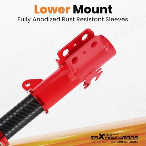maXpeedingrods Coilovers for Toyota Corolla E210 Sedan FWD 2020-2025, Corolla E210 Hatchback FWD 2019-2025, 24 Levels Damper Adjustable Coilovers Suspension Kit, Height Adjustable Lowering Kit, Red - size: Corolla 2020-2025