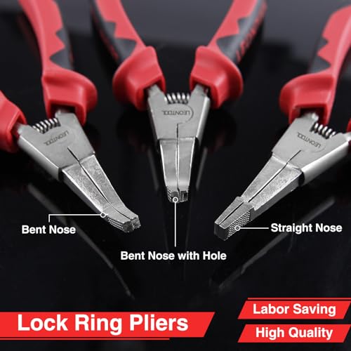 8 Inch Lock Ring Pliers - Special Circlip Pliers with Angle Tip and Bent Nose for Transmission Transfer Cases - size: 8" Bent Nose