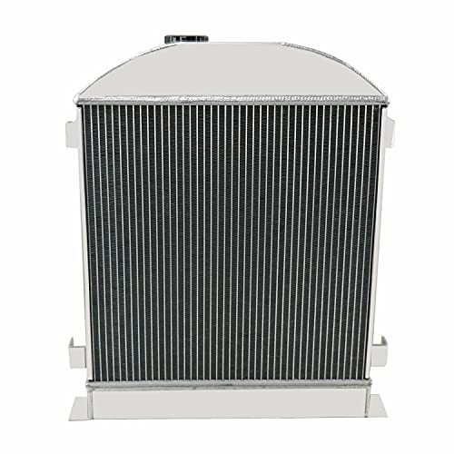 4 Row Aluminum Radiator Compatible with 1928 1929 Ford Model A With Flathead V8 Engine AT/MT