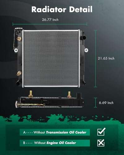 SCITOO 91E0100010 Radiator Fit for Mitsubishi MCFA FG25N Cat P5000 P5500 - size: 91E0100010 Forklift