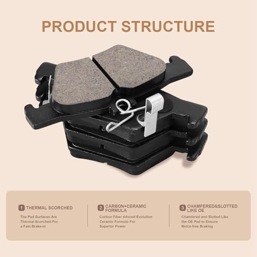 Ceramic Rear Brake Pads for Subaru Outback,Forester - size: D1808