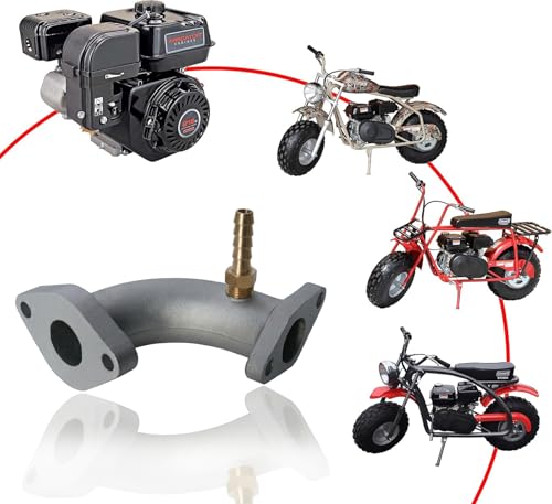 JMCHstore Performance Racing Intake Pipe Inlet Manifold w/Pulse For Coleman 196cc Mini bike Predator 212 Ghost 224cc Engine, KT196 Go kart, BT200X CT200U EX, Baja Warrior MB200, Honda GX200 Engine - color: 200cc, size: Flange w/ pulse