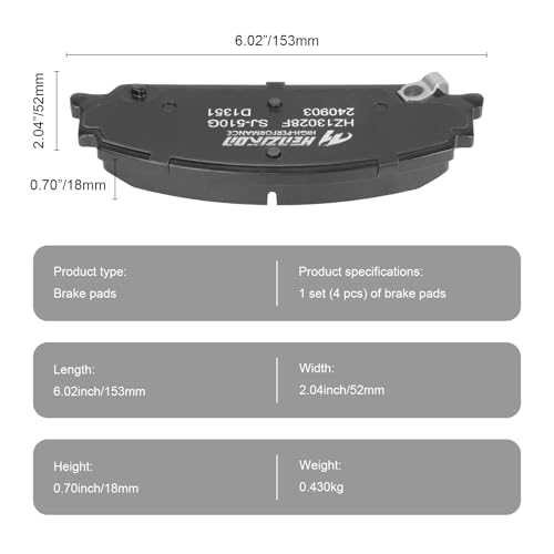D1351 Front Ceramic Brake Pads Fit For Chevrolet Caprice 2012 PPV,For Pontiac G8 2008, G8 2009 Base/GT - style: HZ1351
