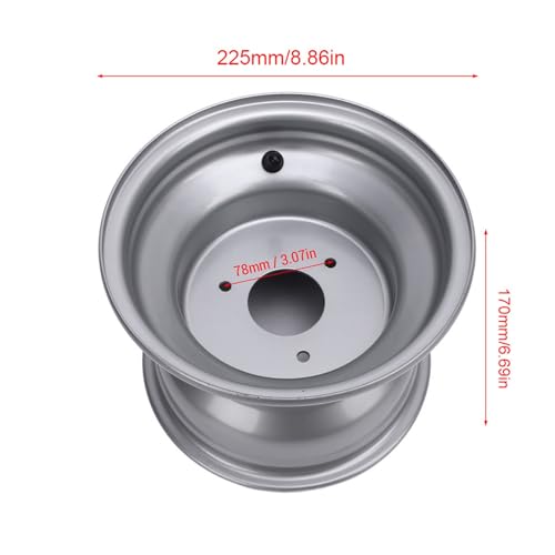 8 Inch ATV Wheel Rim, Premium Aluminum Alloy, Off Road, 3 Lugs Design, 78mm Hole Distance, for ATVs and Go Karts - size: Three Hole (Hole Spacing: 78mm / 3.07in)